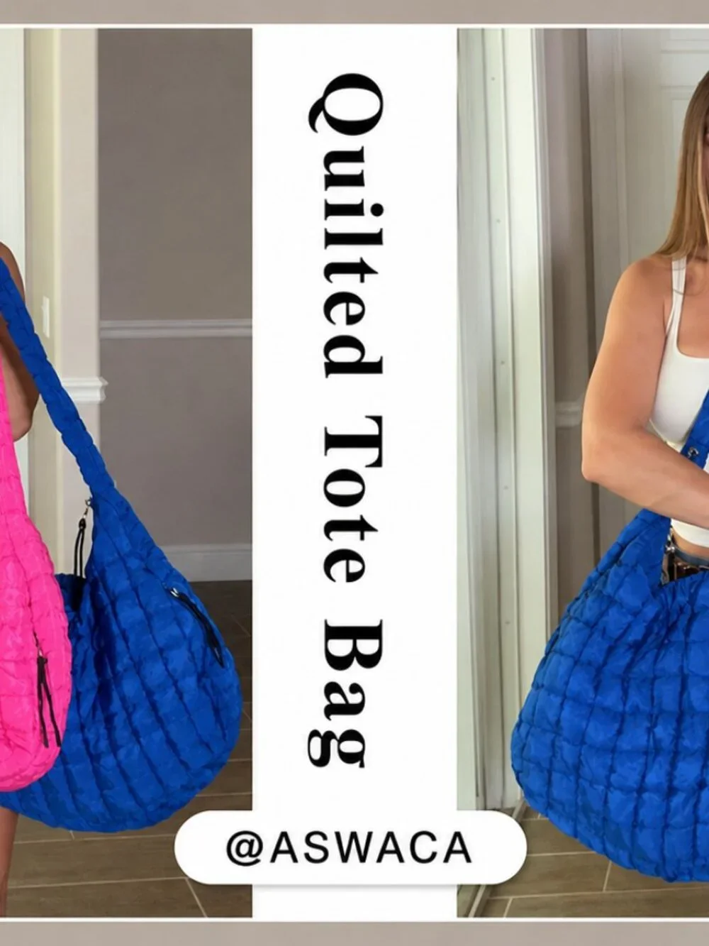 Quilted Puffer Tote Bag Nylon Crossbody Hobo Shoulder Bag Large Puffy Purse